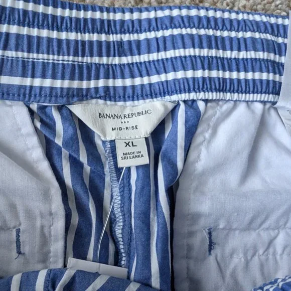 Banana Republic Blue and White Striped Cotton Shorts - Picture 2 of 7